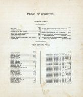 Table of Contents, Holt County 1918